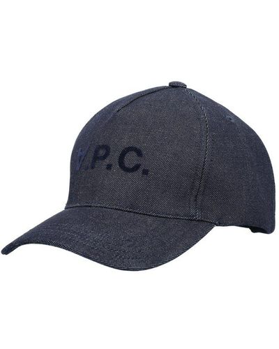A.P.C. Logo Printed Baseball Cap - Blue