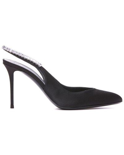 Giuseppe Zanotti Crystal-embellished Slingback Court Shoes - Black