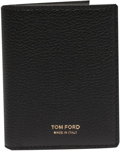 Tom Ford Logo Printed Bi-fold Cardholder - Black