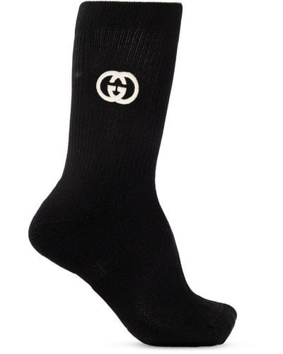Gucci Socks With Logo, - Black