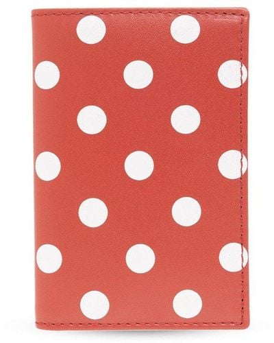Comme des Garçons Polka Dot Printed Bi-fold Wallet - Red