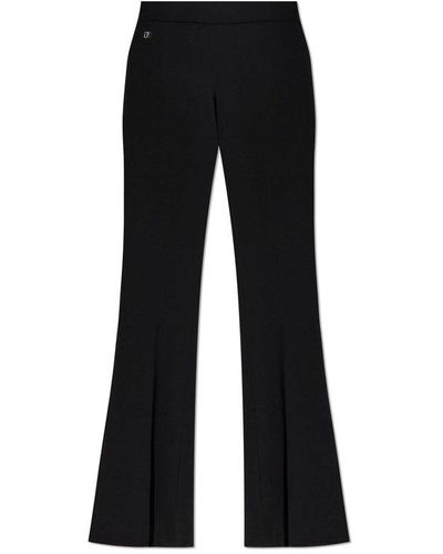 DSquared² Logo-plaque Pleated Trousers - Black
