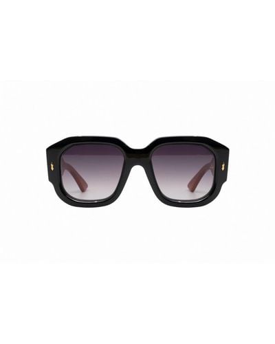 Jacques Marie Mage Lacy Square Frame Sunglasses - Black