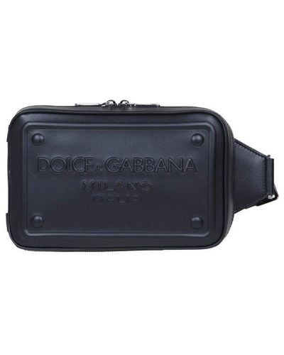 Dolce & Gabbana Bag In Black Smooth Calfskin - Blue
