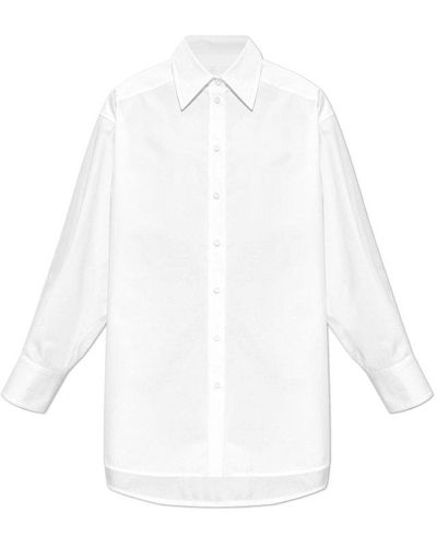 Jil Sander Cut-out Detailed Long-sleeved Shirt - White