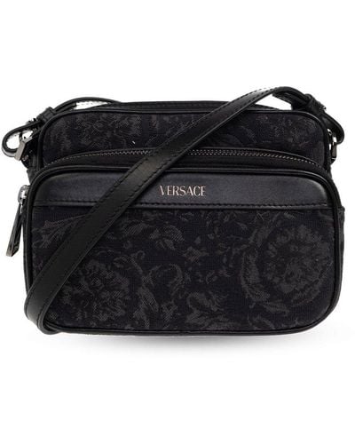 Versace 'athena' Shoulder Bag, - Black