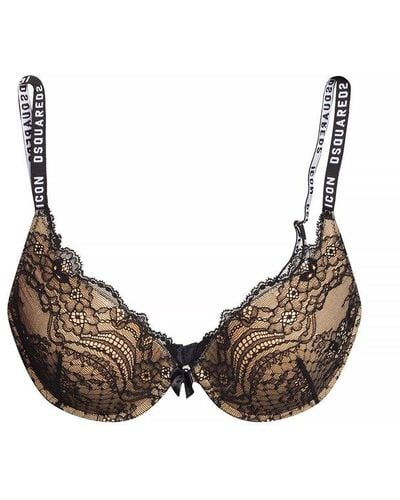 DSquared² Lace-detailed Bra - Brown