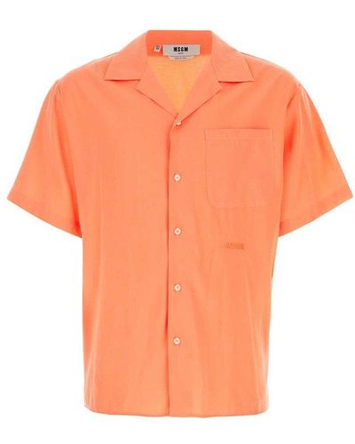 MSGM Peach Viscose Blend Shirt - Orange