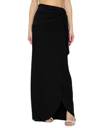 FEDERICA TOSI High-waisted Draped Maxi Skirt - Black