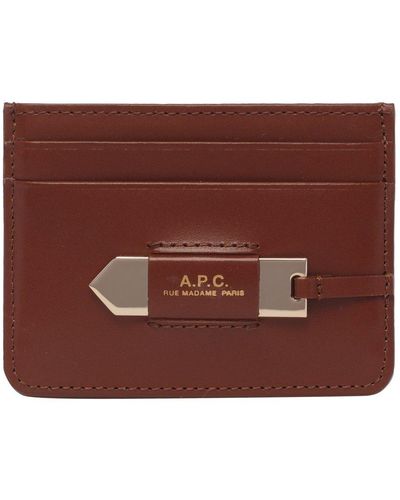 A.P.C. Logo Printed Cardholder - Red