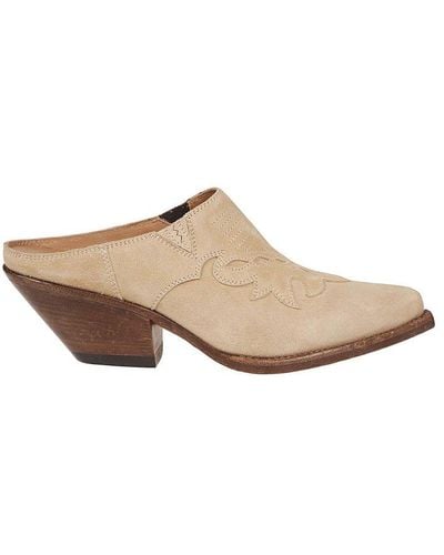 Buttero Pointed Toe Heeled Court Shoes - Natural
