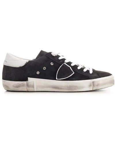 Philippe Model Logo Patch Low-top Trainers - Black