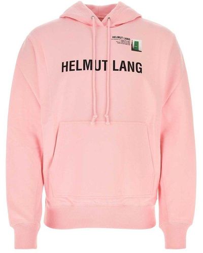 Helmut Lang Logo-print Hooded Cotton Sweatshirt - Pink