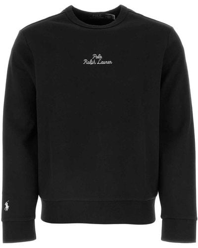 Polo Ralph Lauren Logo Embroidered Sweatshirt - Black