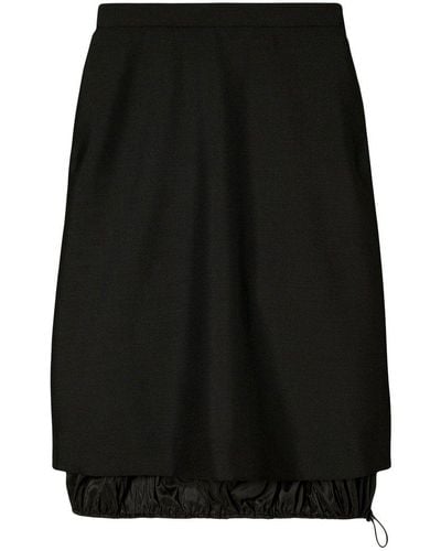 Tory Burch Layered Wool-mohair Skirt - Black