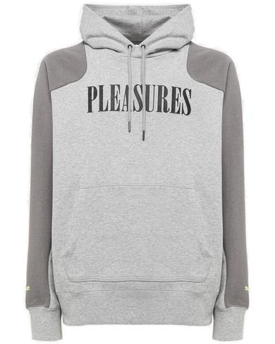 PUMA X Pleasures Logo Printed Drawstring Hoodie - Grey