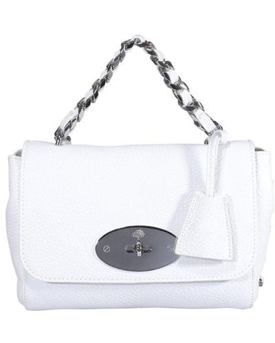 Mulberry Lily Twist-lock Foldover Tote Bag - White