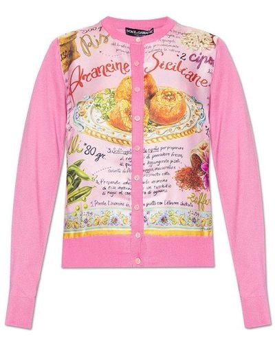 Dolce & Gabbana Silk Cardigan - Pink