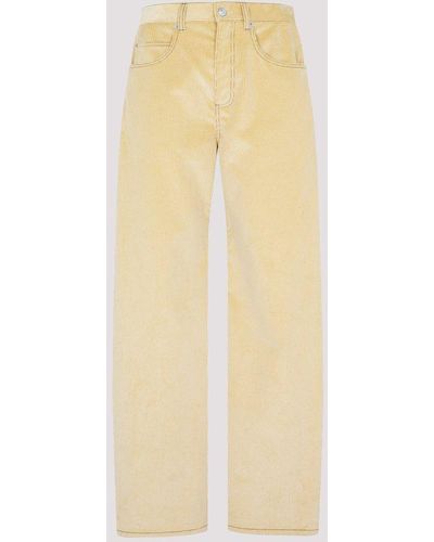 Marni Corduroy Detail Wide-leg Jeans - Yellow