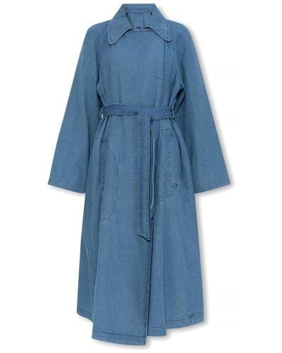 Emporio Armani Coat With Pockets - Blue