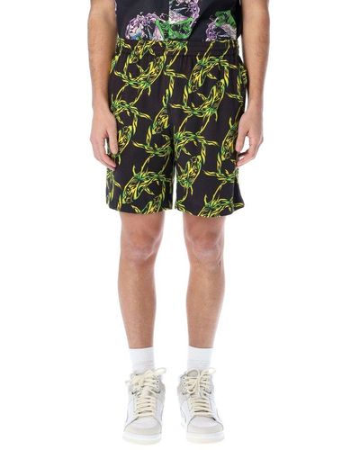 MSGM Shark Print Bermuda Shorts - Green