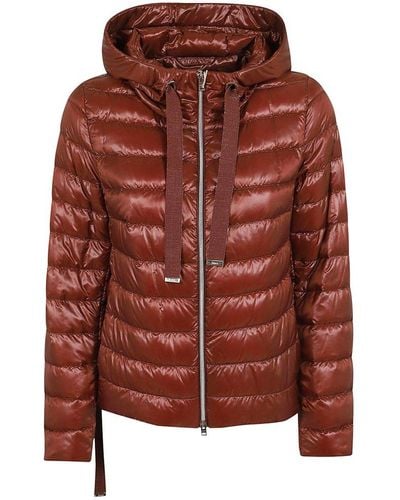 Herno Quilted Hooded Coat - Brown