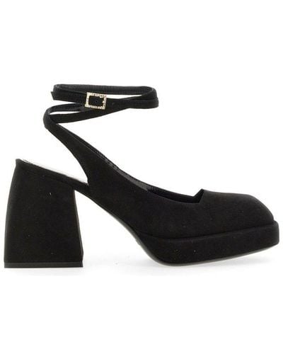NODALETO Bulla Suki Square-toe Court Shoes - Black