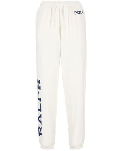 Polo Ralph Lauren Logo Printed Track Pants - White