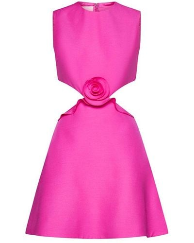 Valentino Crepe Couture Cutout Minidress - Pink