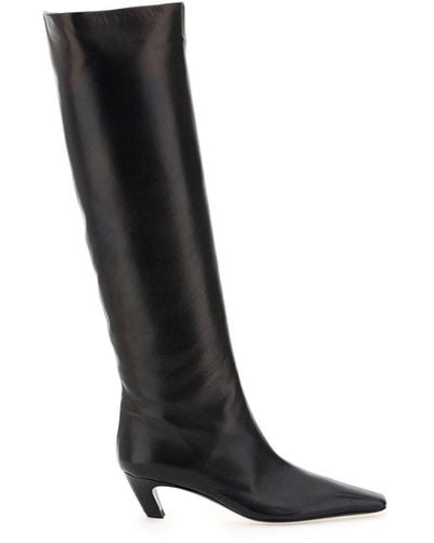 Khaite Davis Knee-high Leather Boots - Black