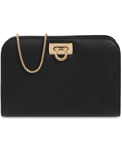 Ferragamo Diana Mini Chain Clutch Bag - Black
