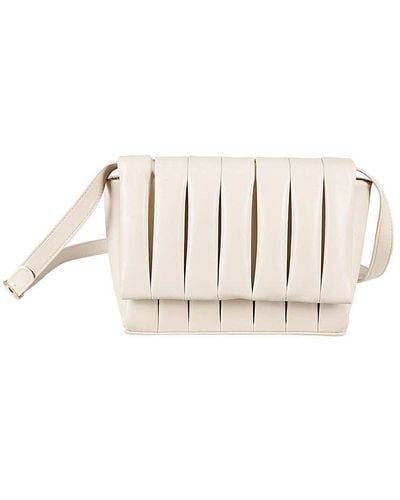 THEMOIRÈ Feronia Foldover Top Quilted Shoulder Bag - Natural