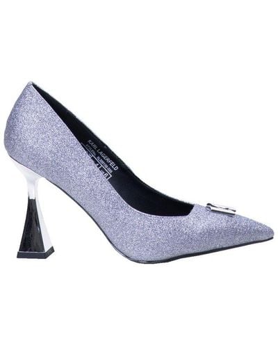 Karl Lagerfeld Debut Brooch Court Glittered Court Shoes - Blue