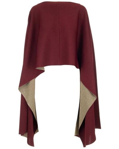 Valentino Asymmetric Draped Sweater - Red