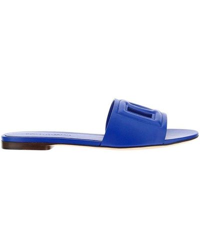 Dolce & Gabbana Dg Cut Out Slides - Blue