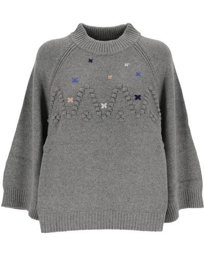 See By Chloé Long-sleeve Knitted Sweater - Gray