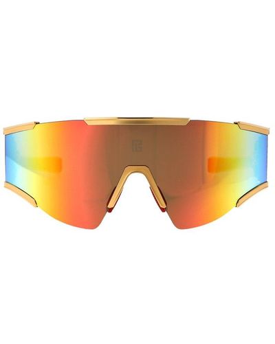 BALMAIN EYEWEAR Rainbow-printed Oversized Frame Sunglasses - Multicolour