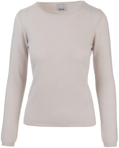 Allude Crewneck Knitted Sweater - Gray