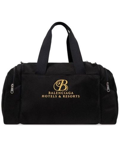 Balenciaga Logo Embroidered Hand Luggage - Black