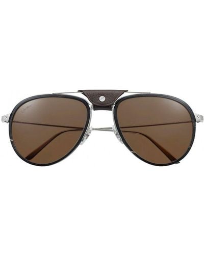 Cartier Aviator Frame Sunglasses - Brown