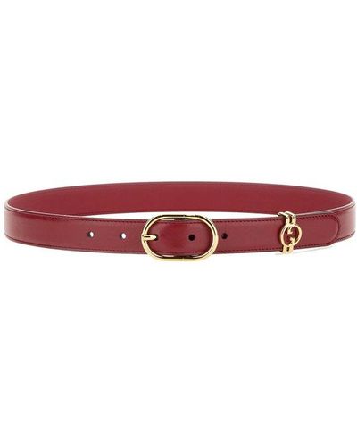 Gucci Interlocking G Logo Plaque Belt - Red