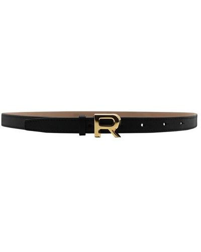 Rochas R Logo Buckled Belt - Black