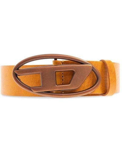 DIESEL 'oval D Logo' Belt, - Orange