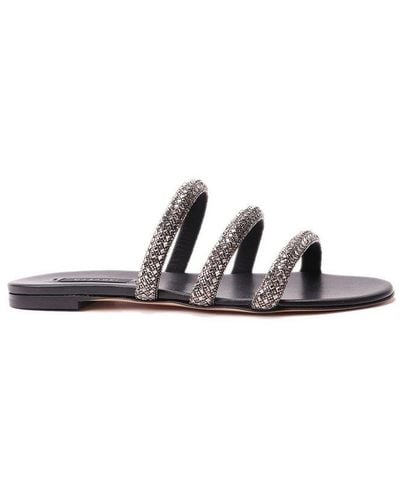 Casadei Embellished Slip-on Sandals - Black