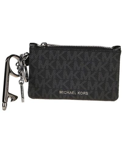 Michael Kors Monogram Zip-up Wallet - Black
