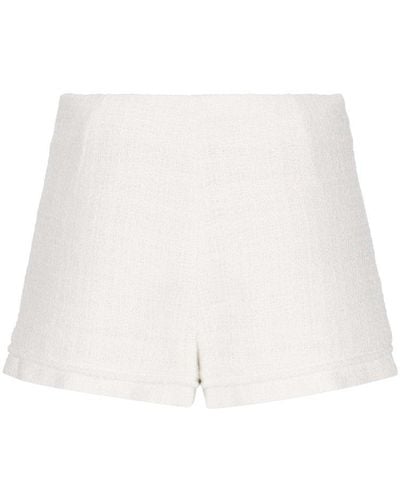 Valentino Stud Detailed Tweed Shorts - White