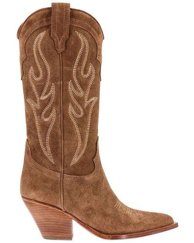 Sonora Boots Western-style Pointed Toe Boots - Brown