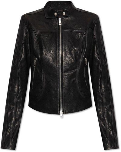 DIESEL 'l-foxi' Leather Jacket - Black
