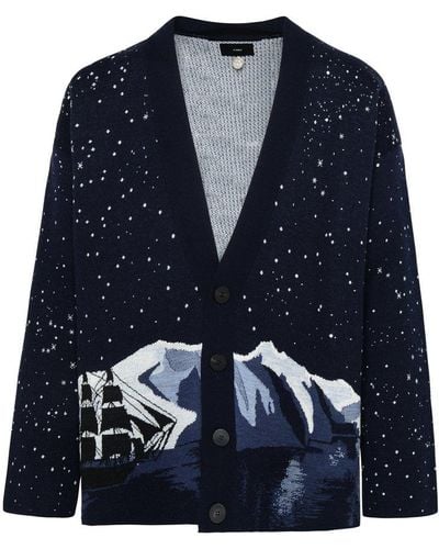 Alanui In The Middle Of Nowhere Jacquard Buttoned Cardigan - Blue