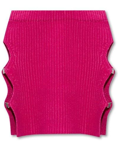 MISBHV Ribbed Cut-out Detail Mini Skirt - Pink